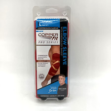 Copper Fit Pro Series Elbow Sleeve Red Large Men  Women