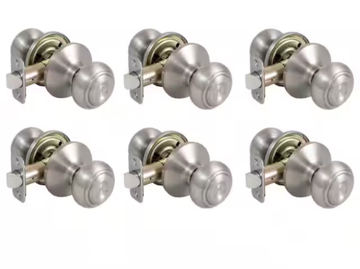 Defiant Hartford Satin Nickel Hall/ Closet Door Knob Contractor Pack (6