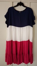 Shein Women’s Dress NWOTS. Size: 1XL. Knee Length, Ruffle Sleeve & Layered Skirt