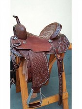 Western Barrel Racing Horse Saddle Premium Leather With Tack Set 10'' to 18' in