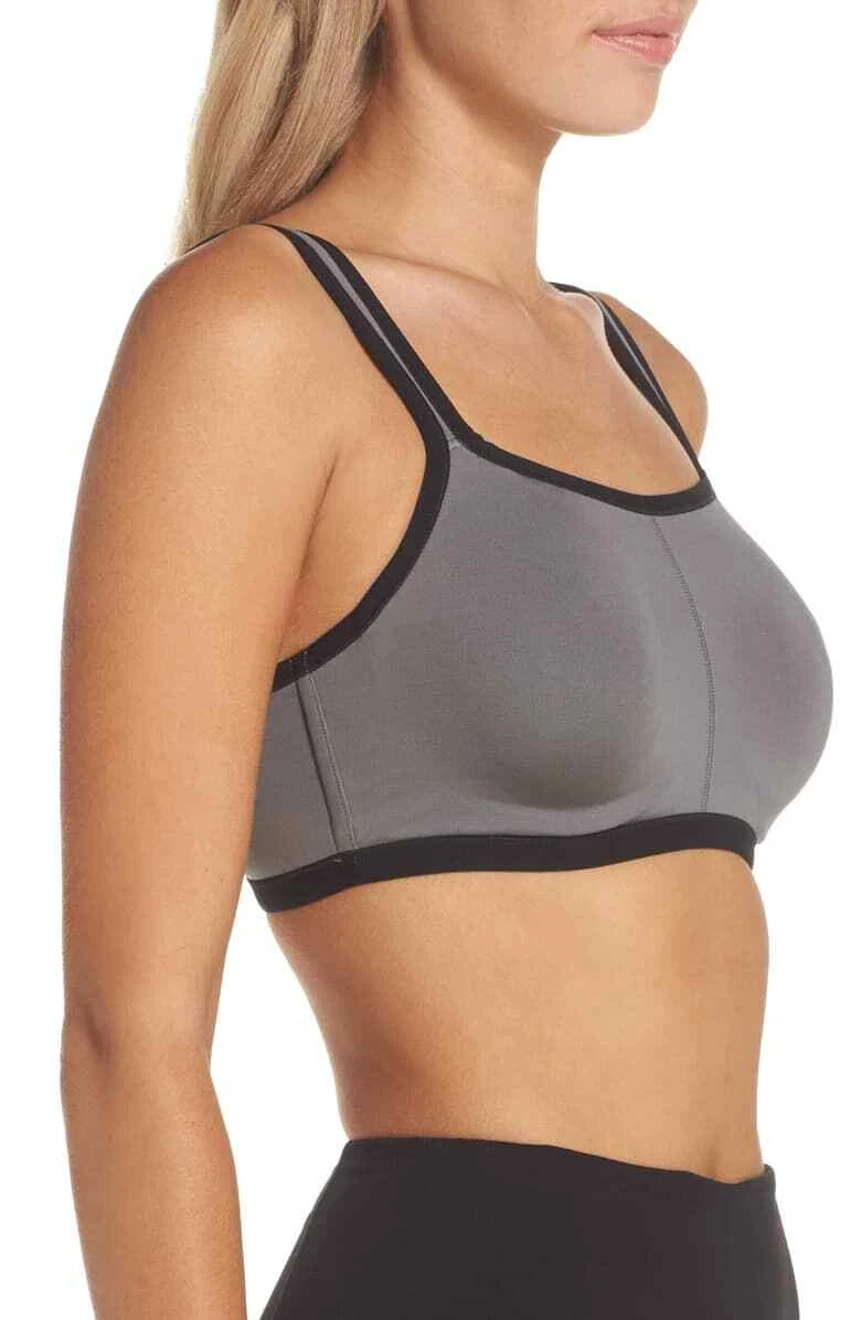 New Natori Women's Power Yogi Convertible Sports Bra Grey 32C