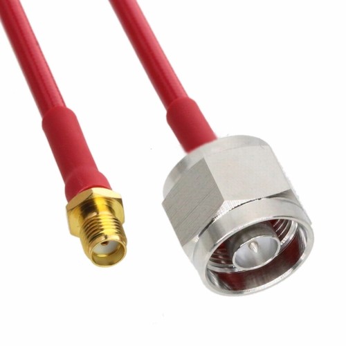 141′′ Rg402 Semi-Flexible Cable Assembly  Jumper  With SMA Female Bulkhead Sq Flange Connector To Sma Male Right Angle Connector