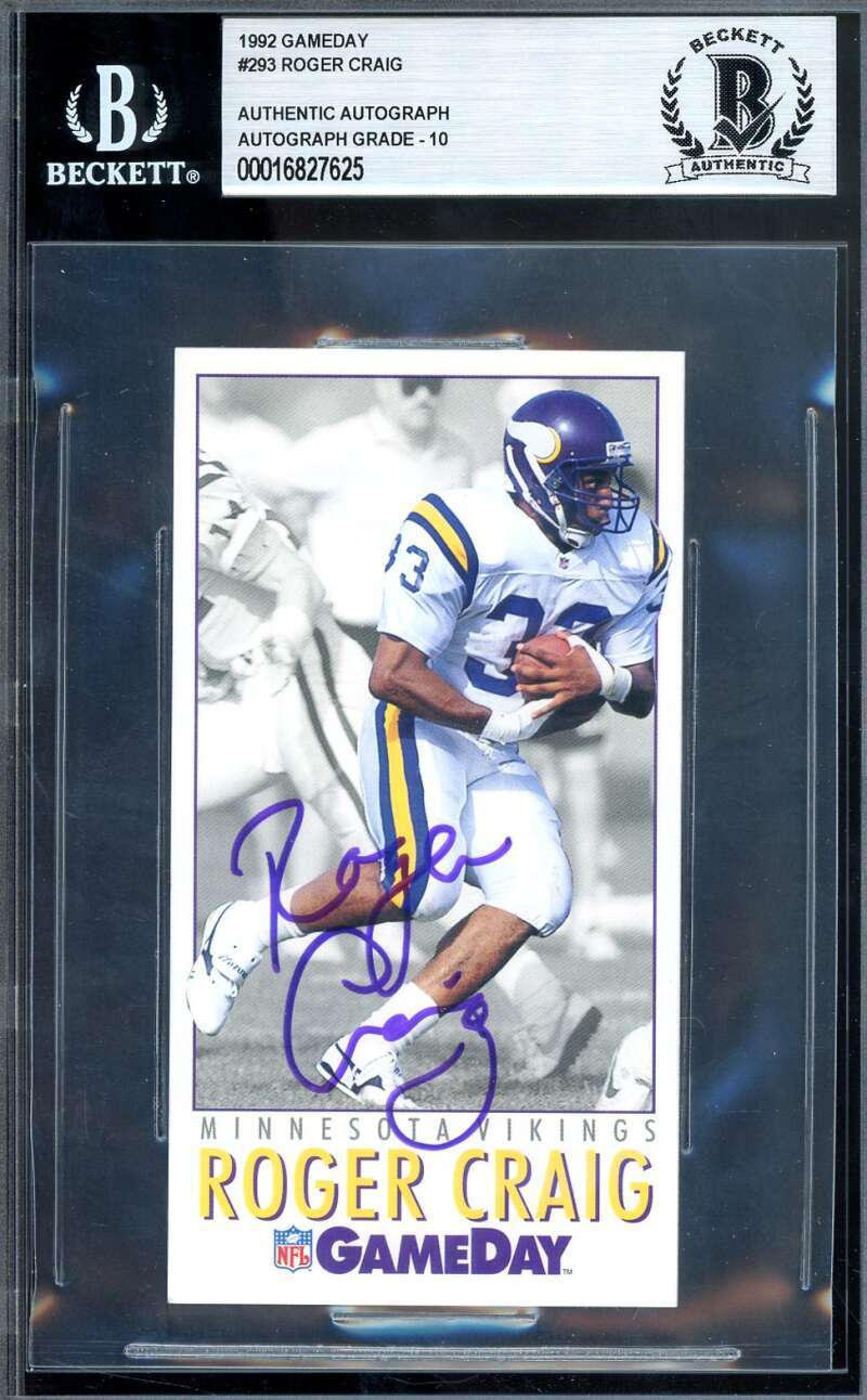 Roger Craig Gem Mint 10 Beckett BAS Signed 1992 Gameday Autograph