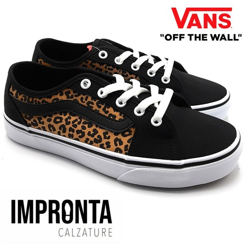 Scarpe da Ragazza Donna Vans Sneakers Sportive Nero Leopardate Filmore |  eBay