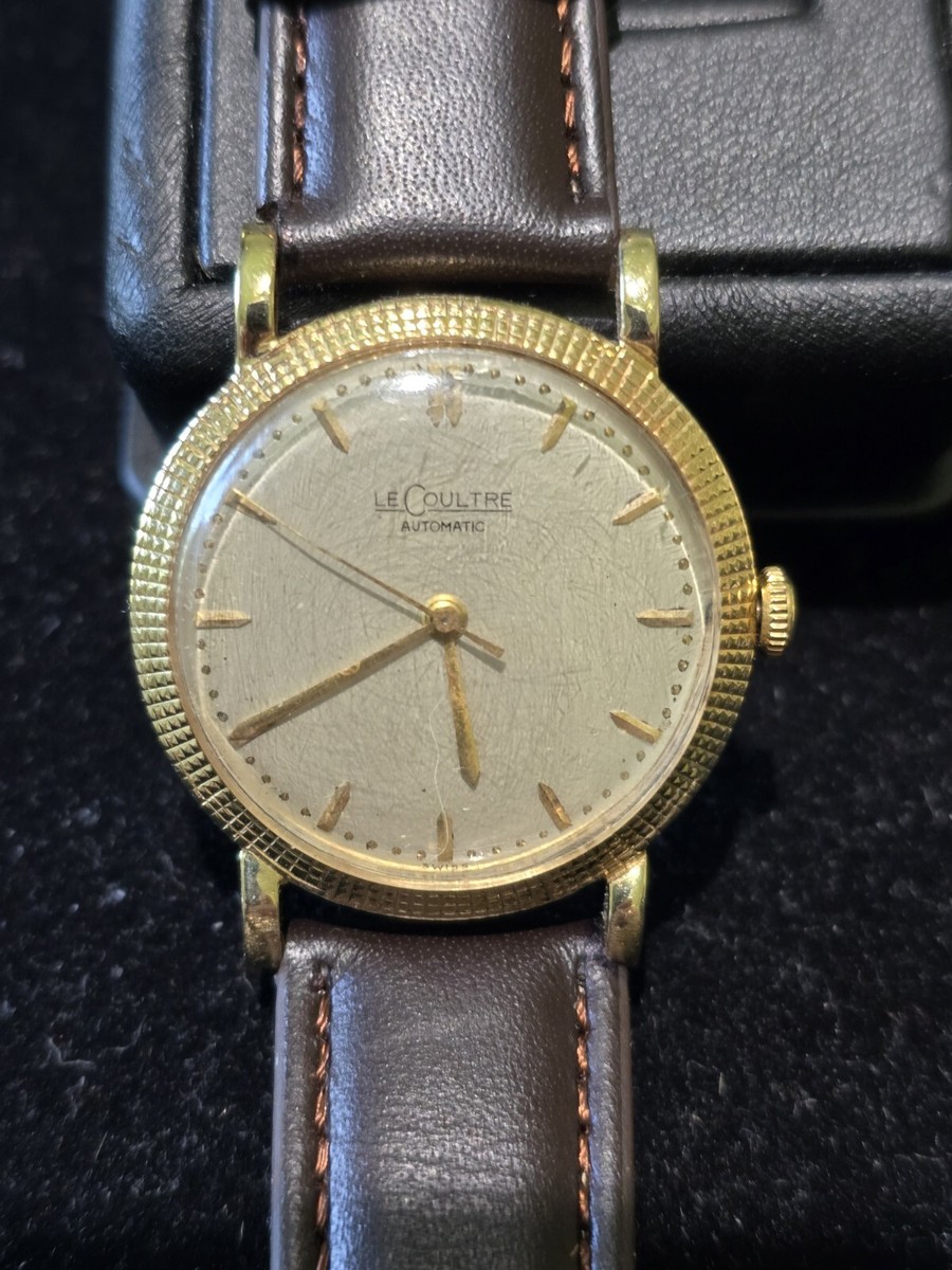 LeCoultre Automatic 18k Yellow Gold 1950s Rare Button