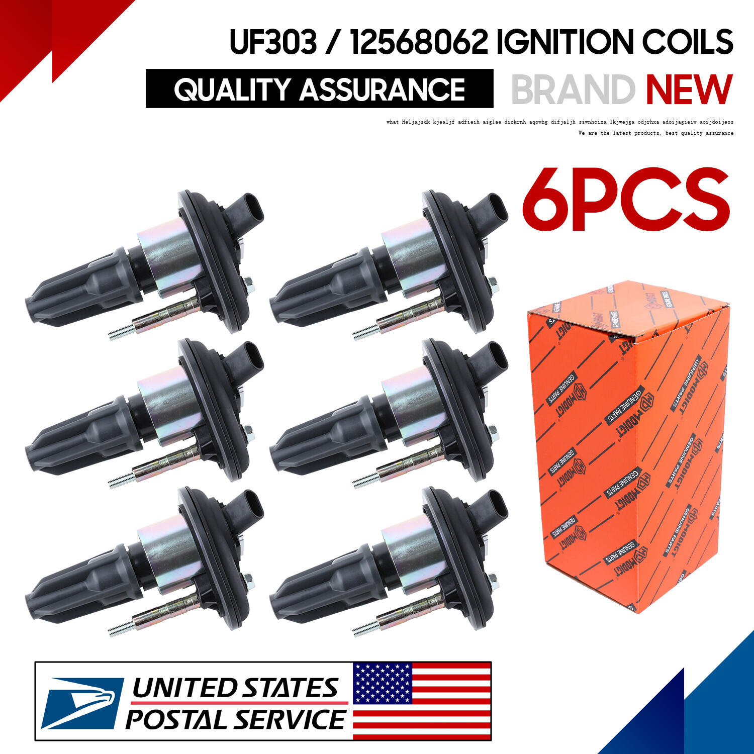6 Pack Ignition Coils for Chevy Trailblazer For GMC Canyon Envoy UF-303 C1395