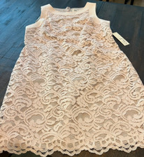 NWT - Ladies ELIZA J Lace Overlay A-Line Sleeveless Dress - Blush Pink (Size 12)