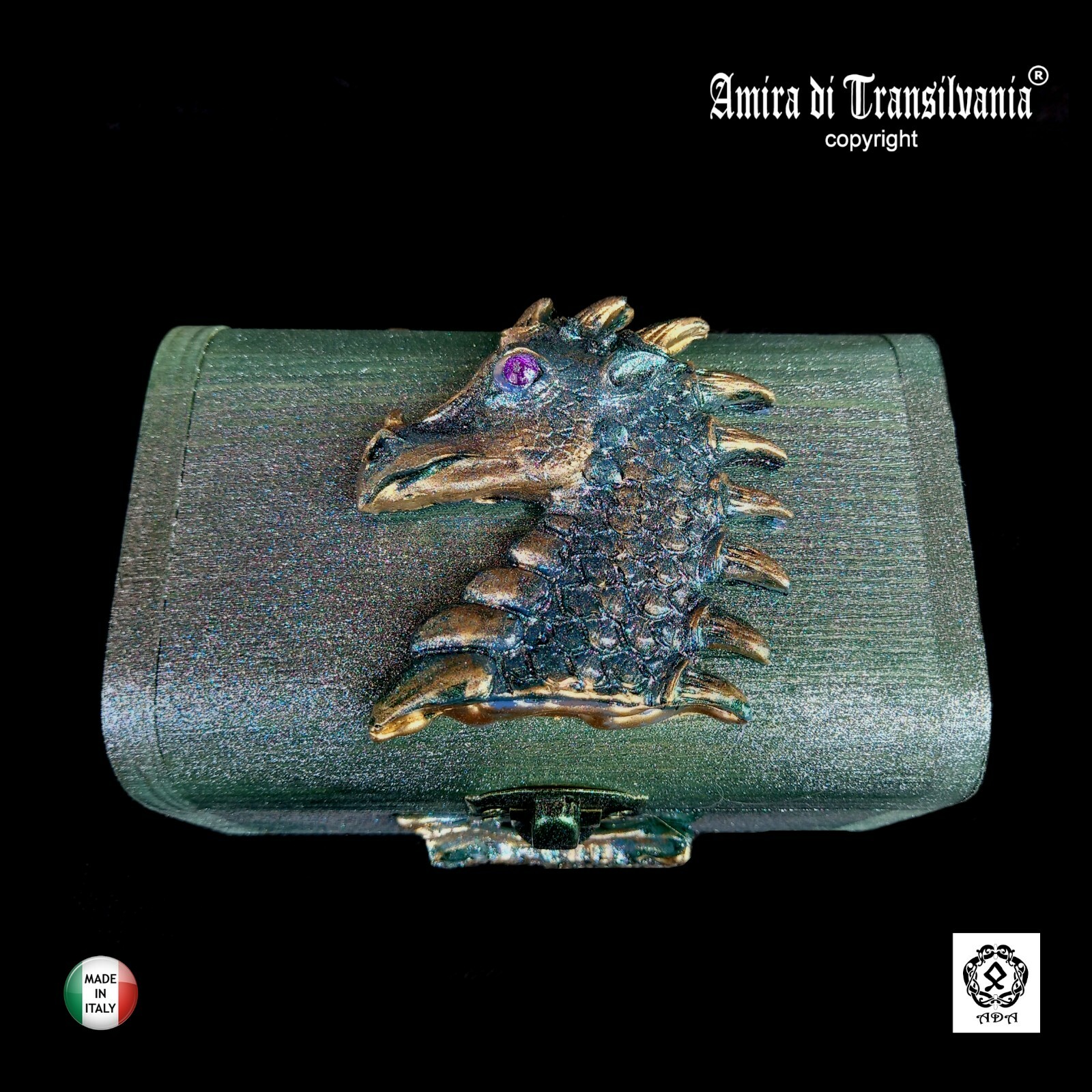 Scatola Legno Naturale Drago | Contenitore Artigianale Eco per Tarocchi