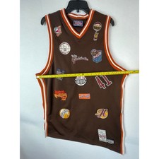Harlem Globetrotters Basketball Brown Jersey Large Platinum Fubu Limited