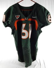 2006-11 Miami Hurricanes Joel Figueroa #61 Game Used Green Jersey Football 48 7