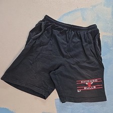 VTG 90s Pro Player Mens XL Chicago Bulls Shorts Black Red Logo USA 100 Cotton