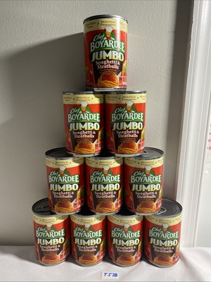 10 CANS Chef Boyardee JUMBO Spaghetti & Meatballs 14.5 Oz Can, 11/2026. (T578)