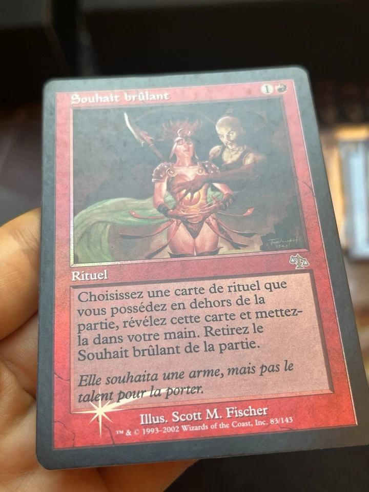 3x OG French Foil Burning Wish • Judgment • Mtg (1965) - Image 4 of 4