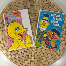 Vintage Sesame Street Birthday Cards - Big Bird Bert Ernie 1999