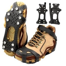 Ice Cleats for Shoes and Boots,Silicone Crampons,11 Stainless Shoe Spikes Small
