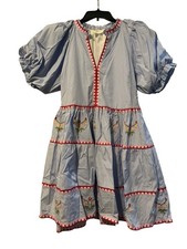 NWT HYACINTH HOUSE Lillian Mini Dress Medium TUCKERNUCK Pinstripe Embroidered