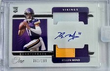 Kellen Mond 2021 Panini One Football Rookie Dual Patch Auto RC /199 #45 -H