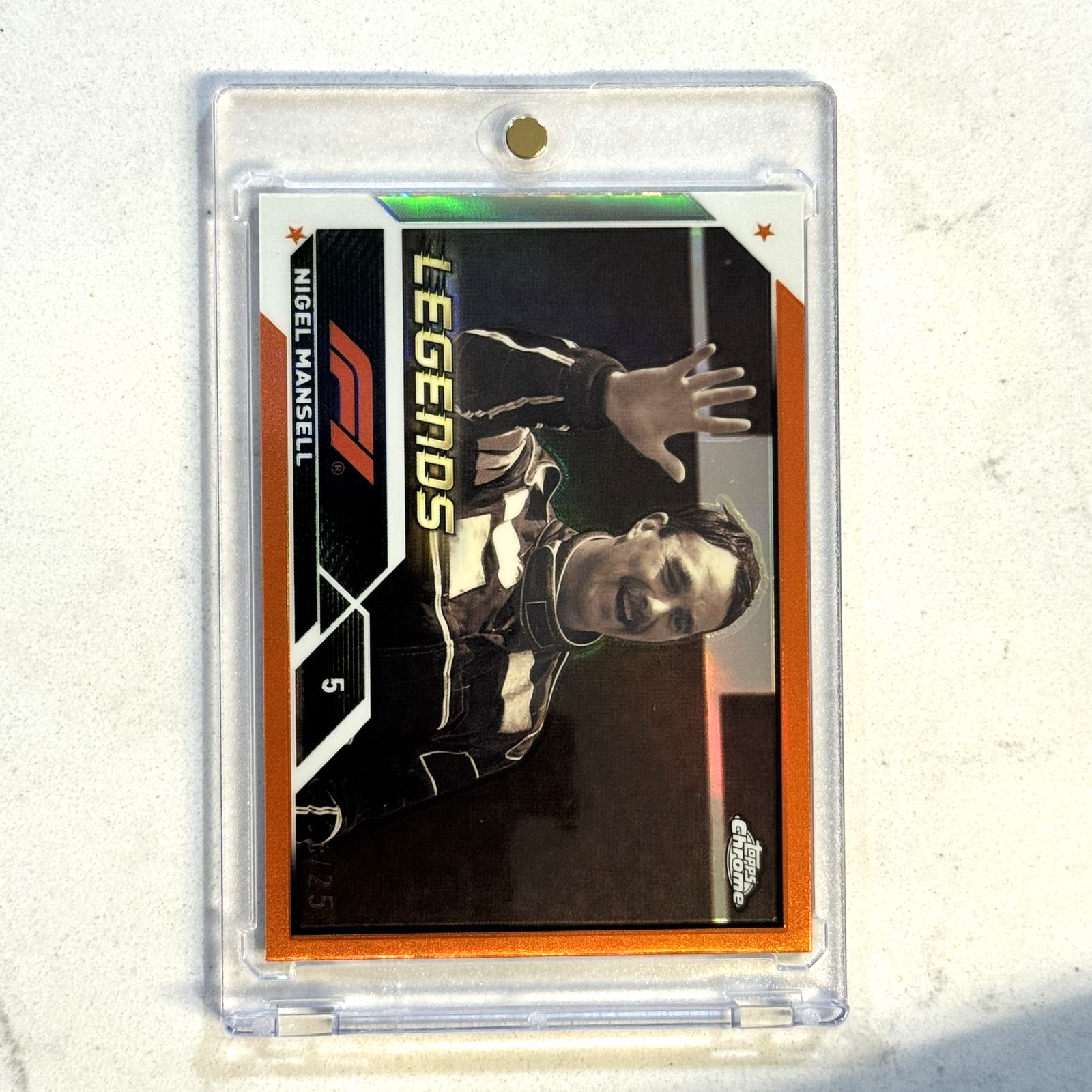 2023 Topps Chrome Formula 1 F1 #197 Nigel Mansell Orange Refractor /25