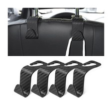 Hanemia Car Back Seat Headrest Hooks, 4 Pack Carbon Fiber Fibre/Black