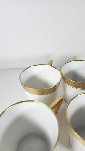 Set of Six Hutschenreuther Selb Gold-Rimmed Cups White Small Ceramic 6 Pcs - Picture 12 of 15