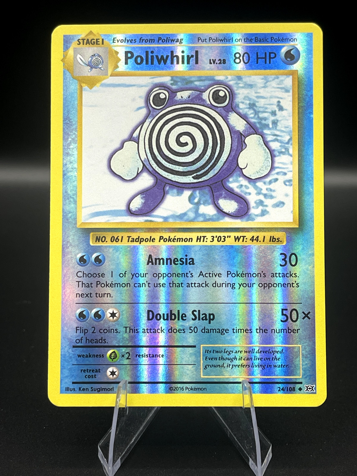 (NM) Poliwhirl 24/108 Reverse Holo XY Evolutions Pokemon TCG Card 319a-12