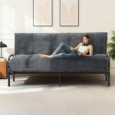 10" Futon Mattress Queen Size Futons Sofa Couch Bed with Straps Thick Corduroy