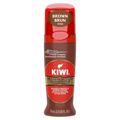 Brown Liquid Shoe Polish with Sponge Applicator - Instant Shine & Protection
