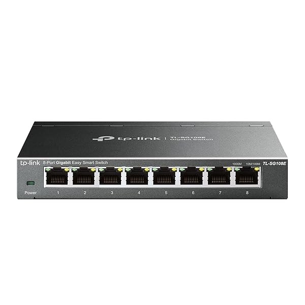 TP-Link TL-SG108E 8-Port Gigabit Managed Network Switch, 10/100/1000Mbps RJ45