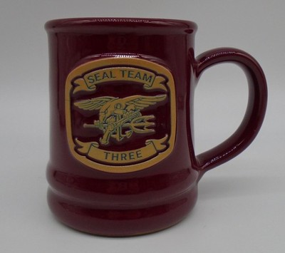 NEW NAVY SEALS, SEAL TEAM THREE DENEEN POTTERY RED, COFFEE CUP MUG 2025