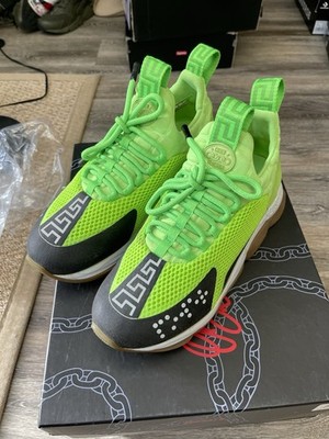 Size 40EU (7US) - Versace Chain Reaction Green Mesh Printed Sneakers