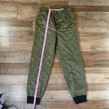 90s VINTAGE Bass Pro Shops Quilted Pants Men's Sz M Olive Green USA Made #151111