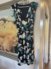 Ann Taylor Butterfly Dress Size 2 A Line Faux Wrap