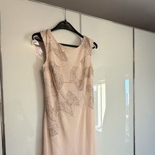 Coast Damen Abendkleid Rosa lang ärmellos V-...
