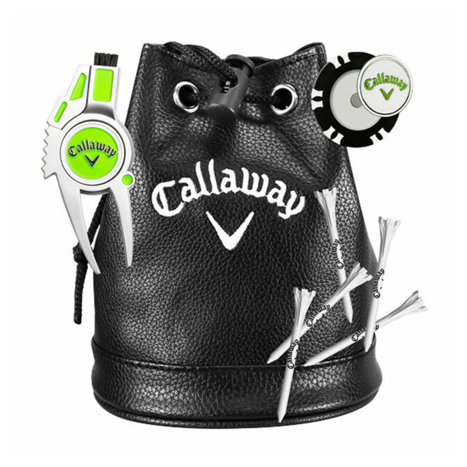 Callaway VIP Golf Gift Set - Tees Ball Marker Divot Tool Club Cleaning Brush Bag - Image 4