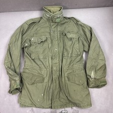 Vtg US Army Jacket Mens Small Green M65 Coat Military Vietnam War Zipper Broken