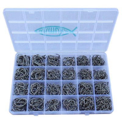 Fishing Hooks Freshwater Saltwater Fish Hooks Bulk Fishing Hooks Set 600PCS W...