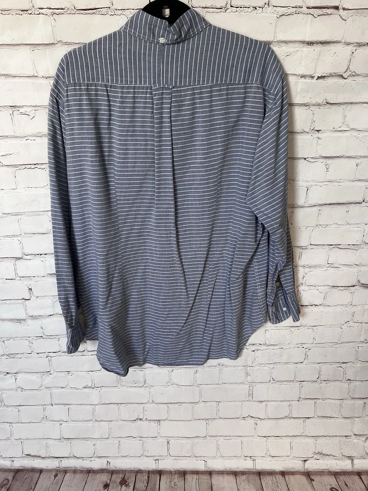 Gitman Vintage Blue Striped Light Cotton Button Down Shirt Mens XL - Image 2 of 2