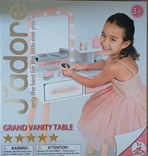 J'adore Geand Kids Vanity Table White &  Pink With LED Mirror
