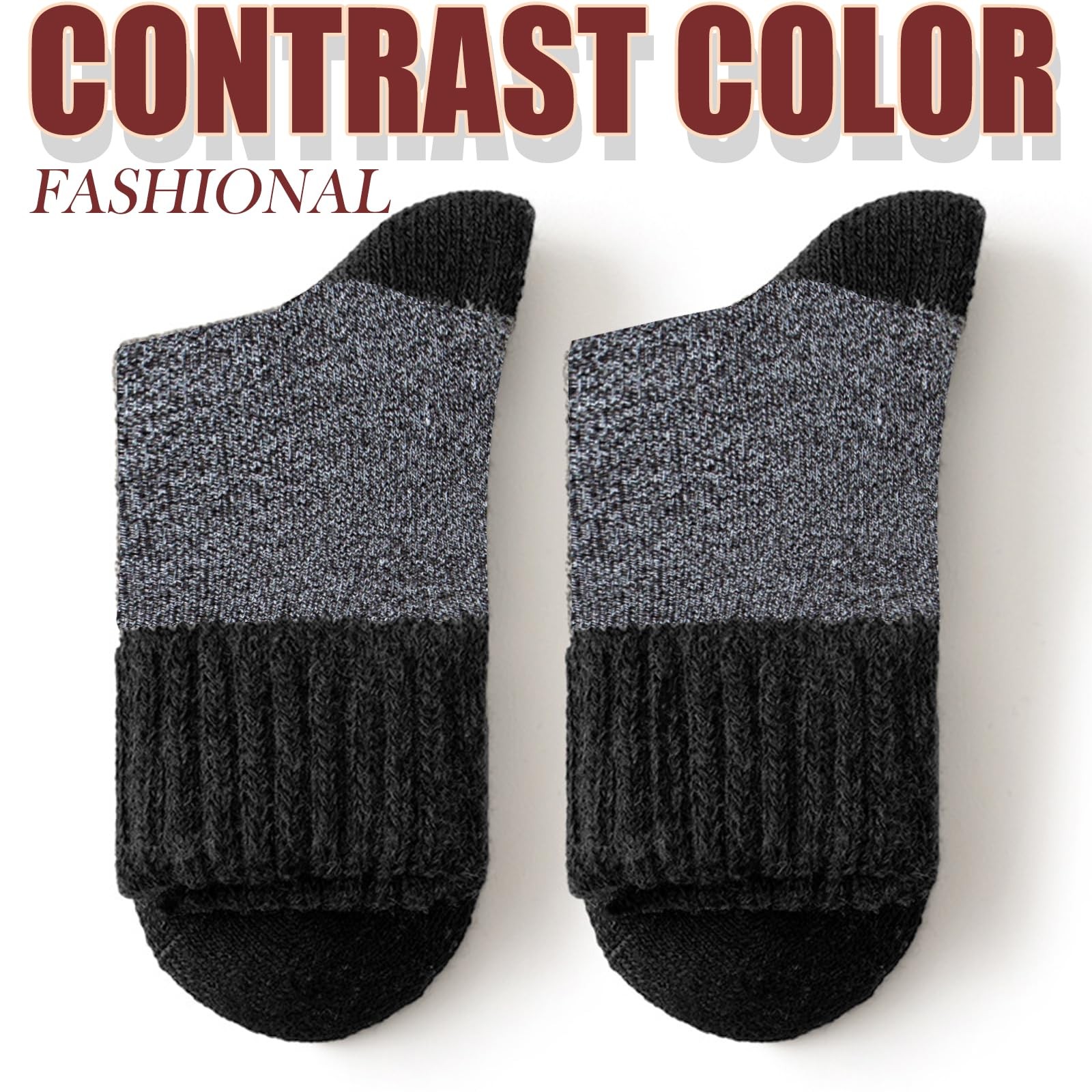 SALOMON 5 Paia Calzini Uomo Lana Spessi Caldi Invernali Termici Escursionismo Morbidi Stivali Accoglienti Si...