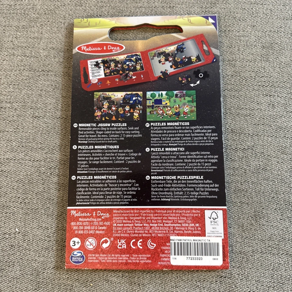NUEVO Melissa & Doug PAW Patrol Take Along (Juego de 2 rompecabezas magnéticos de 15 piezas) Foto 2 de 2