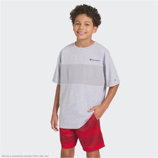 Champion Boys' Oversized Mesh Panel T-Shirt - Heathered Gray L SEE DEAL  
