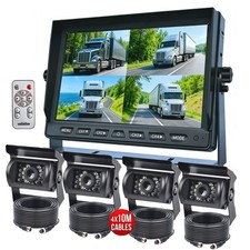 10.1" Quad Split CCD Reversing Camera Kit Heavy Duty for Truck HGV 4x Camera