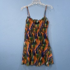 Urban Outfitters Multicolored Mesh Mini Dress Size Small Petite Adjustable Strap
