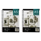 A5 Artist Sketch Book Drawing Cartridge Paper 140GSM Art Pad 2 Pack
