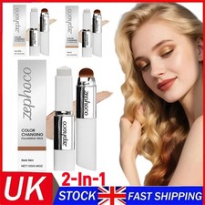 2-in-1 White Foundation Stick Colour Changing Concealer Stick with Brushes