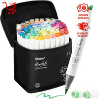 Alkohol Marker Set 72 Farben Doppelspitzig Pinsel Breitspitze NachfüLlbar