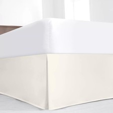 Luxury Pleated Queen Bed-Skirts with Split Corners - 20" Drop, Easy Fit, Bed