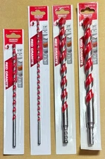 New DIABLO RED GRANITE Hammer 10" & 12" Long Concrete Bits -Select size- Fr Ship