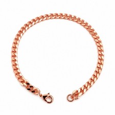 Pure Copper Cuban Link Bracelet 5mm Copper Electroplated 4 Sizes