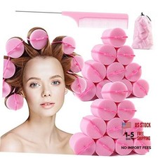 Jumbo Foam Sponge Hair Roller Soft Sleeping rollers Curvy Wavy 2inch-pink